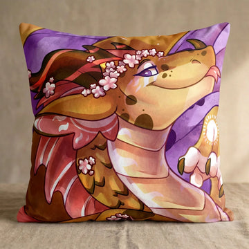 Celestia the Dragon Female Head Pillow Cover back square pillow mockup