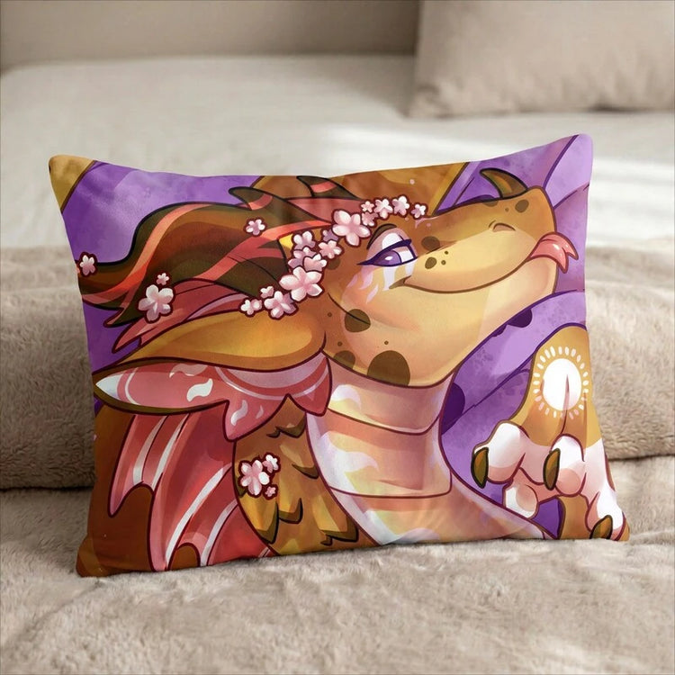 Celestia the Dragon Female Head Pillow Cover back US standard pillow mockup