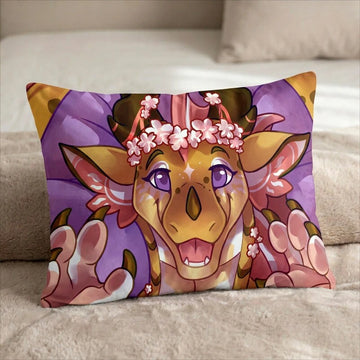 Celestia the Dragon Female Head Pillow Cover front US standard pillow mockup