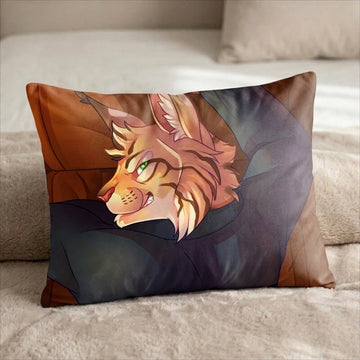 Clawson the Lynx Male Head Pillow Cover back US standard pillow mockup