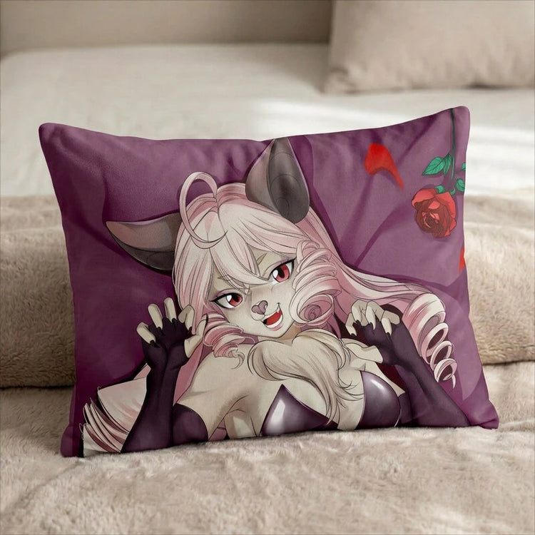 Cosmi the Bat Female Head Pillow Cover front US standard pillow mockup