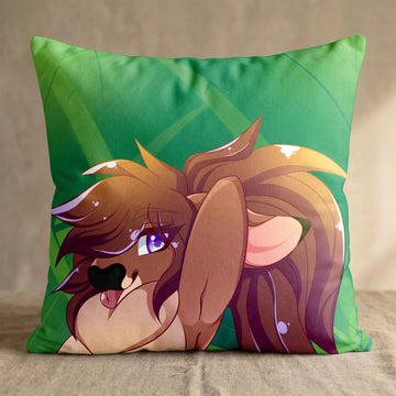 Deer by KonoeiKreations Head Pillow Cover back square pillow mockup