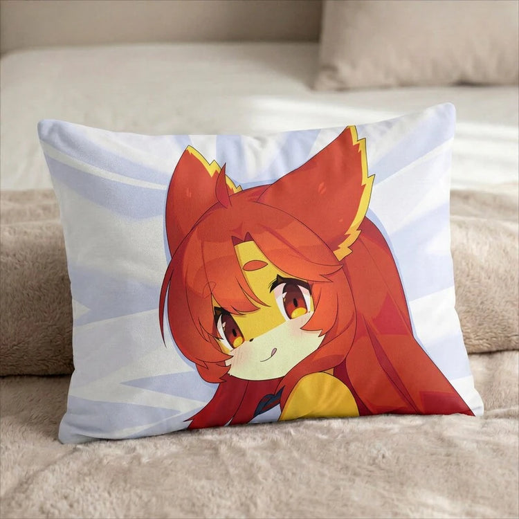 Diana the Cat Female Head Pillow Cover back US standard pillow mockup