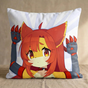 Diana the Cat Female Head Pillow Cover front square pillow mockup