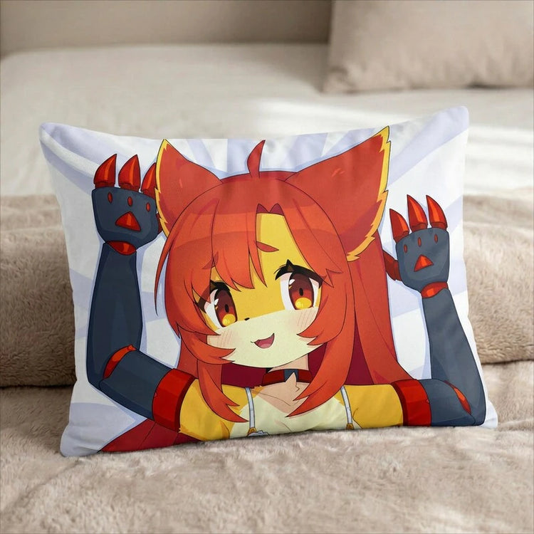 Diana the Cat Female Head Pillow Cover front US standard pillow mockup