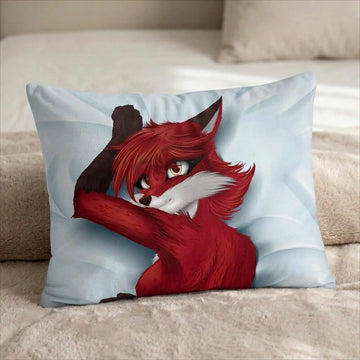 Diane the Fox Female Head Pillow Cover back US standard pillow mockup