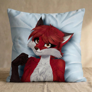 Diane the Fox Female Head Pillow Cover front square pillow mockup