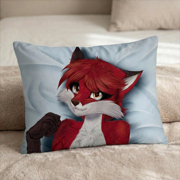 Diane the Fox Female Head Pillow Cover front US standard pillow mockup