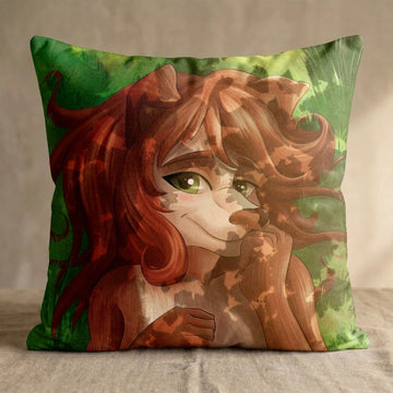 Dog by Soapaint Female Head Pillow Cover front square pillow mockup