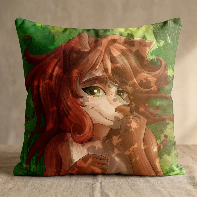 Dog by Soapaint Female Head Pillow Cover front square pillow mockup