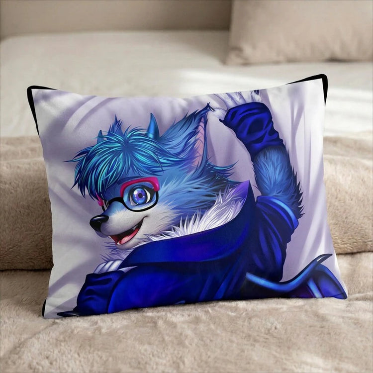 Dragi the Dragon Male Head Pillow Cover back US standard pillow mockup