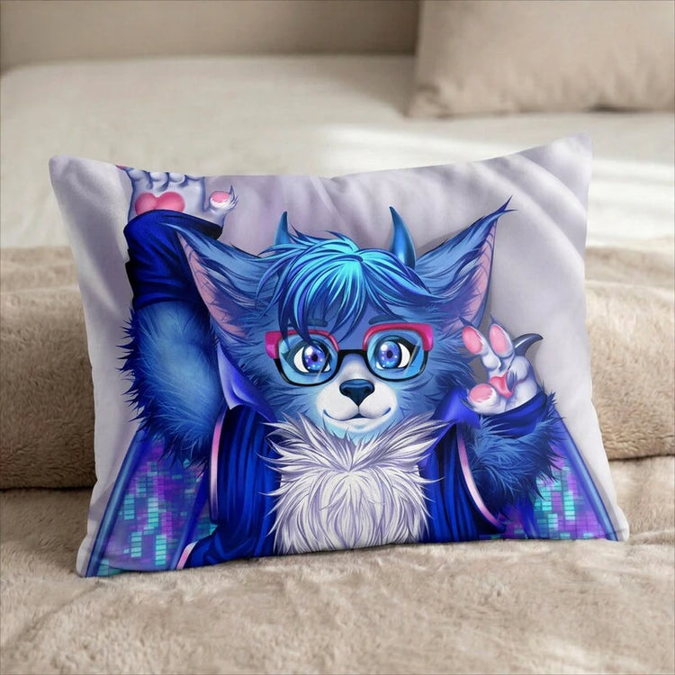 Dragi the Dragon Male Head Pillow Cover front US standard pillow mockup