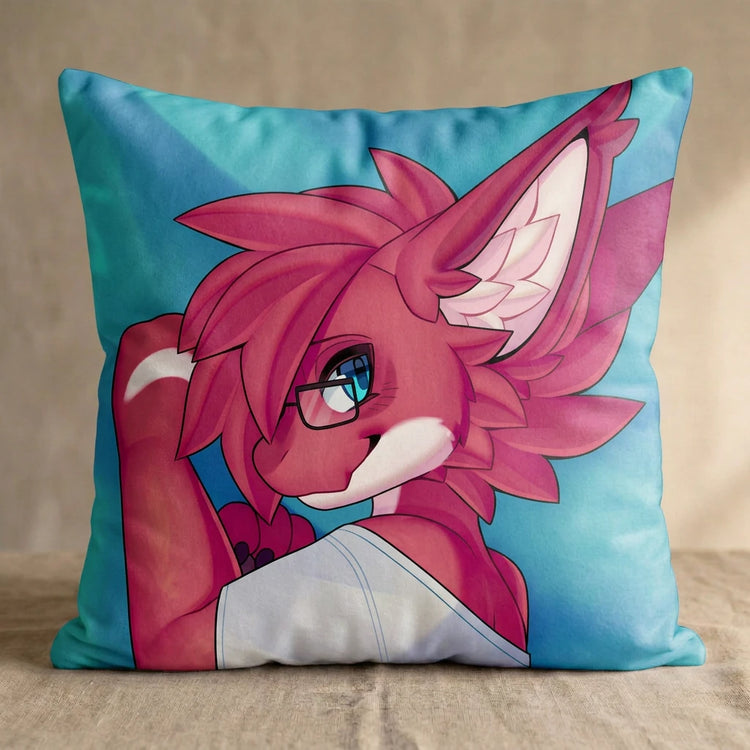 Eltro the Dragon Male Head Pillow Cover back square pillow mockup