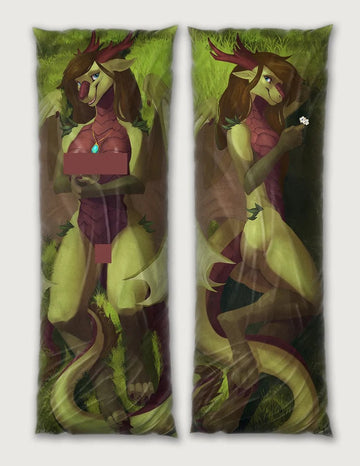 Emerald Dragon Dakimakura Furry Body Pillow Cover