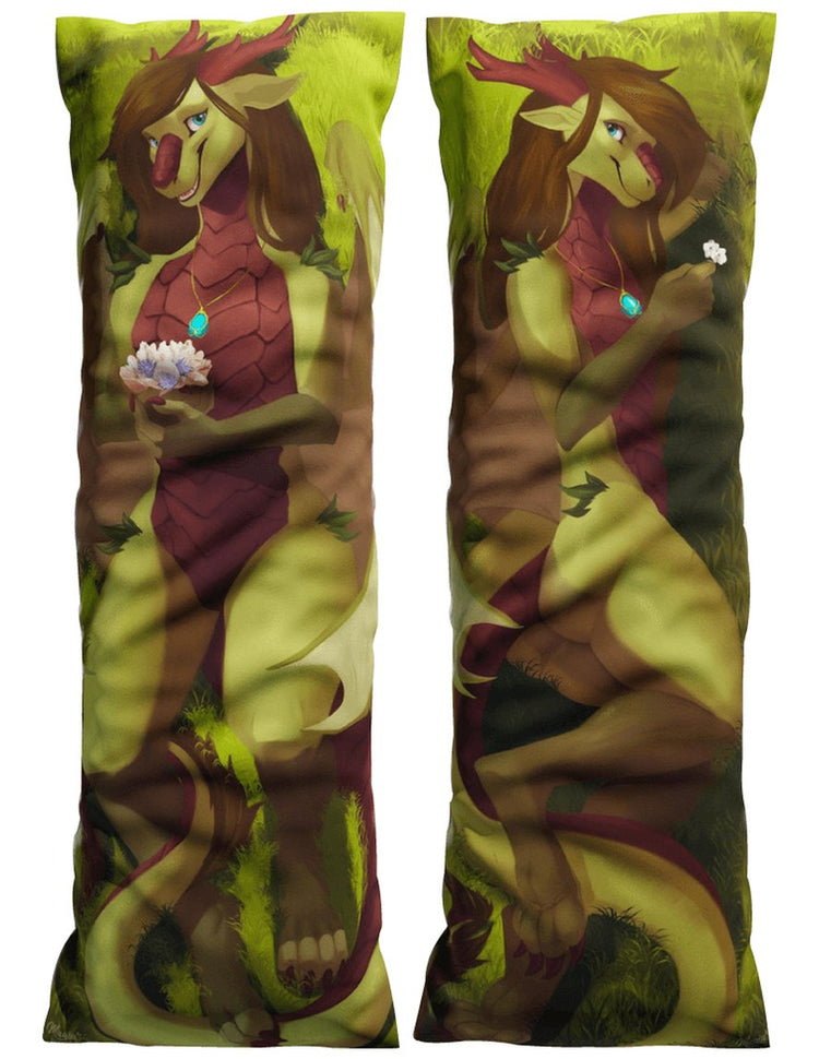 Emerald Dragon Dakimakura Furry Body Pillow Cover