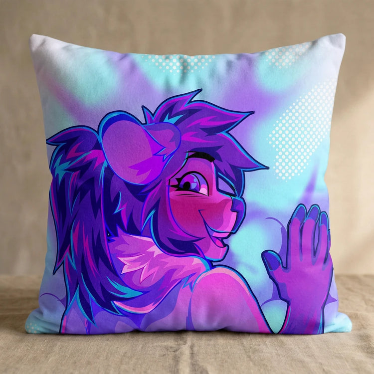 Endive the Deer Female Head Pillow Cover back square pillow mockup