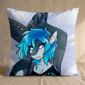 Erika the Shark Female Head Pillow Cover front square pillow mockup