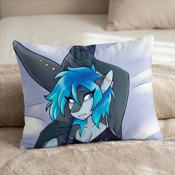 Erika the Shark Female Head Pillow Cover front US standard pillow mockup