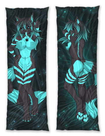 Kisha dakimakura cover by Silianor — Nude - dark background, front and back