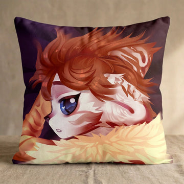 Fillona the Cat Male Head Pillow Cover back square pillow mockup