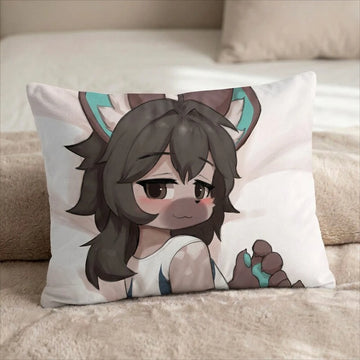 Finn the Hyena Male Head Pillow Cover back US standard pillow mockup