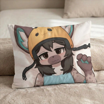 Finn the Hyena Male Head Pillow Cover front US standard pillow mockup