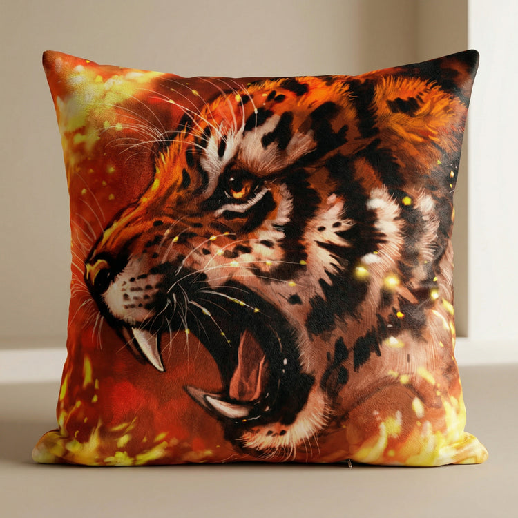 Tiger Furry Art Bed Pillow Cover