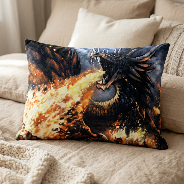 Dragon Furry Art Bed Pillow Cover