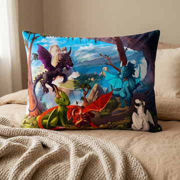 Dragon Furry Art Bed Pillow Cover