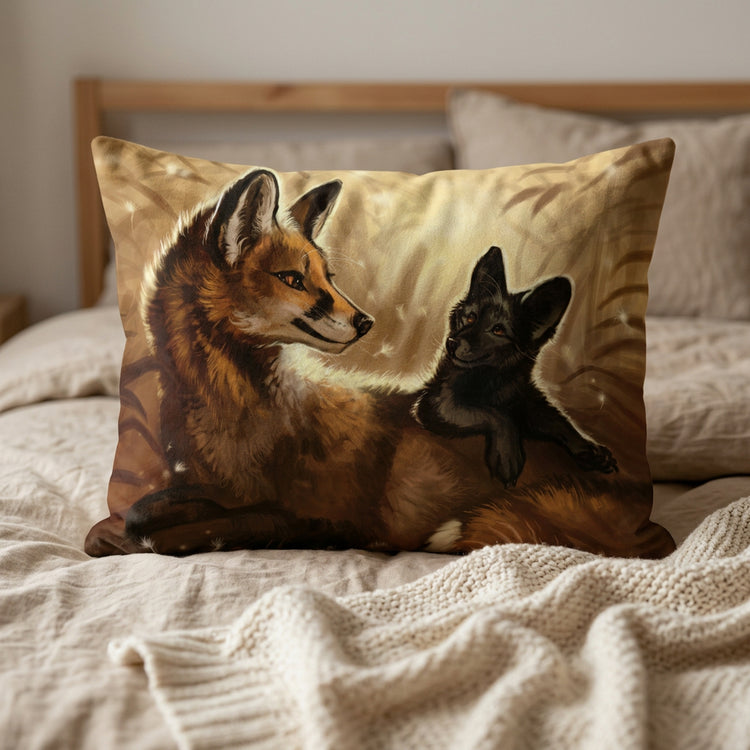 Fox Furry Art Bed Pillow Cover