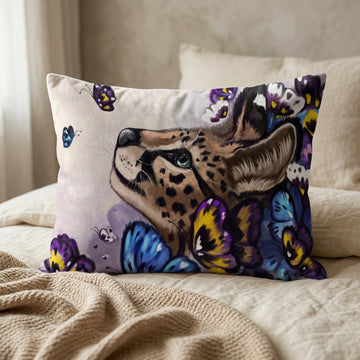 Leopard Furry Art Bed Pillow Cover