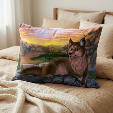 Wolf Furry Art Bed Pillow Cover