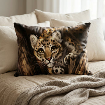 Leopard Furry Art Bed Pillow Cover