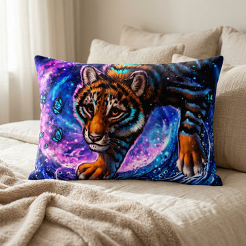 Tiger Furry Art Bed Pillow Cover