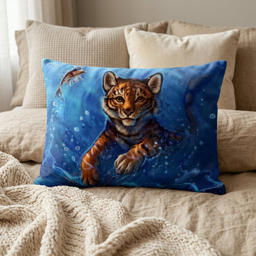 Tiger Furry Art Bed Pillow Cover
