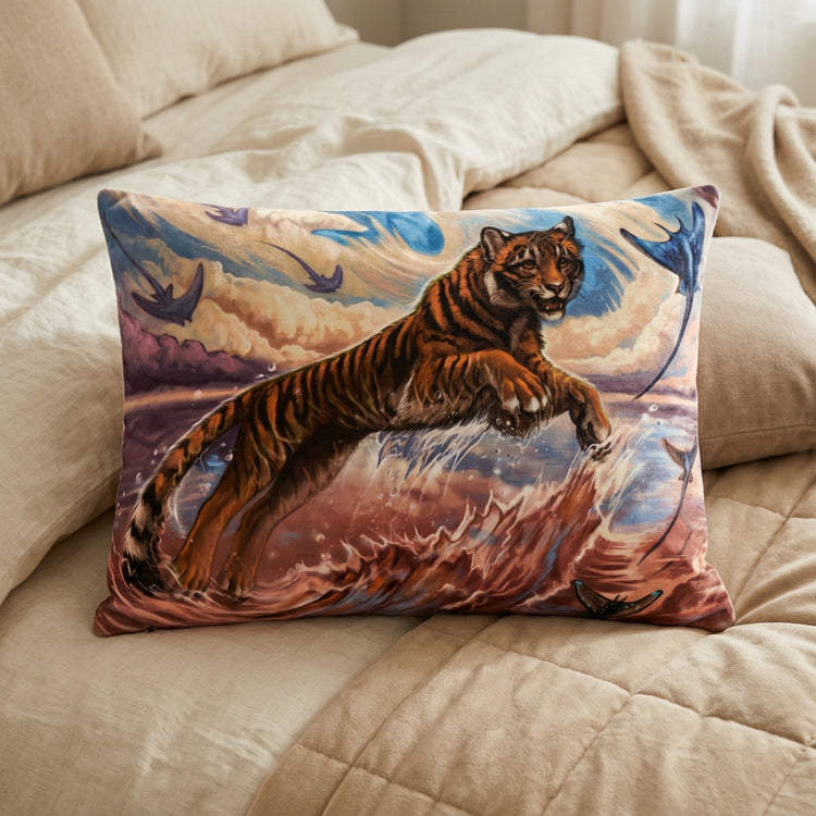Tiger Furry Art Bed Pillow Cover