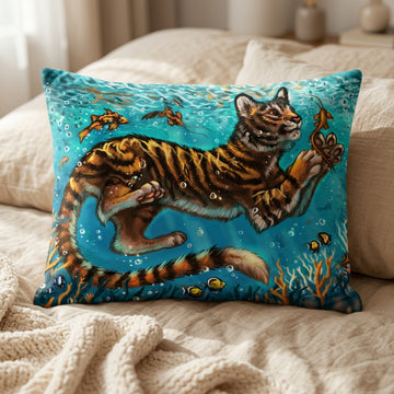 Tiger Furry Art Bed Pillow Cover