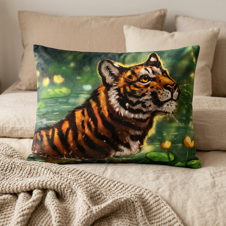 Tiger Furry Art Bed Pillow Cover