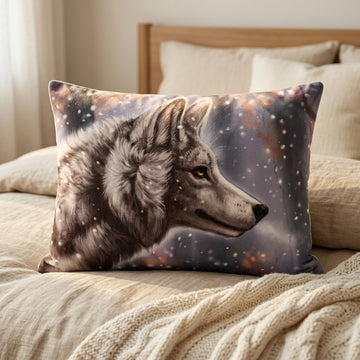 Wolf Furry Art Bed Pillow Cover