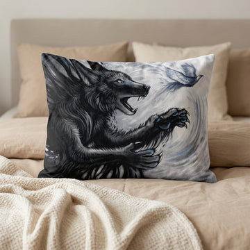 Wolf Furry Art Bed Pillow Cover