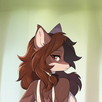 Fyra the Fox Female Head Pillow Cover back square pillow mockup