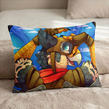 Godwing the Phoenix Female Head Pillow Cover back US standard pillow mockup