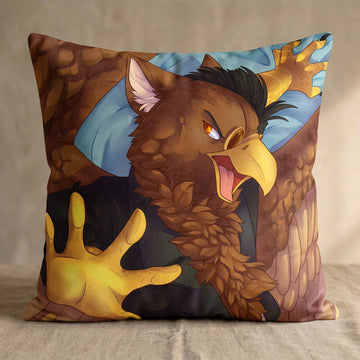 Gryphon by Sofia Ram Head Pillow Cover back square pillow mockup