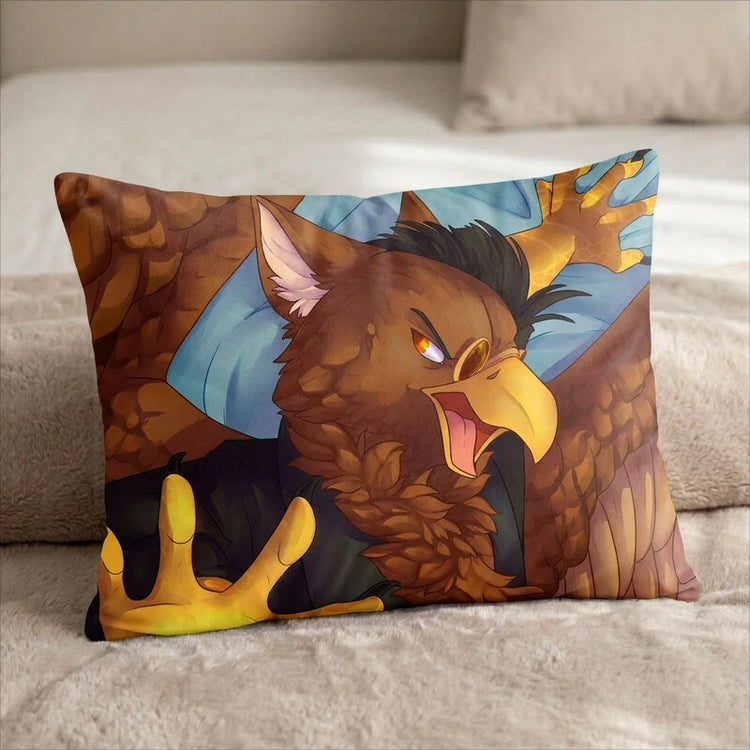 Gryphon by Sofia Ram Head Pillow Cover back US standard pillow mockup