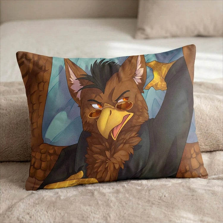 Gryphon by Sofia Ram Head Pillow Cover front US standard pillow mockup