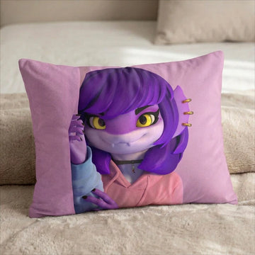 Hailina the Shark Female Head Pillow Cover back US standard pillow mockup
