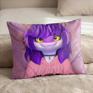 Hailina the Shark Female Head Pillow Cover front US standard pillow mockup