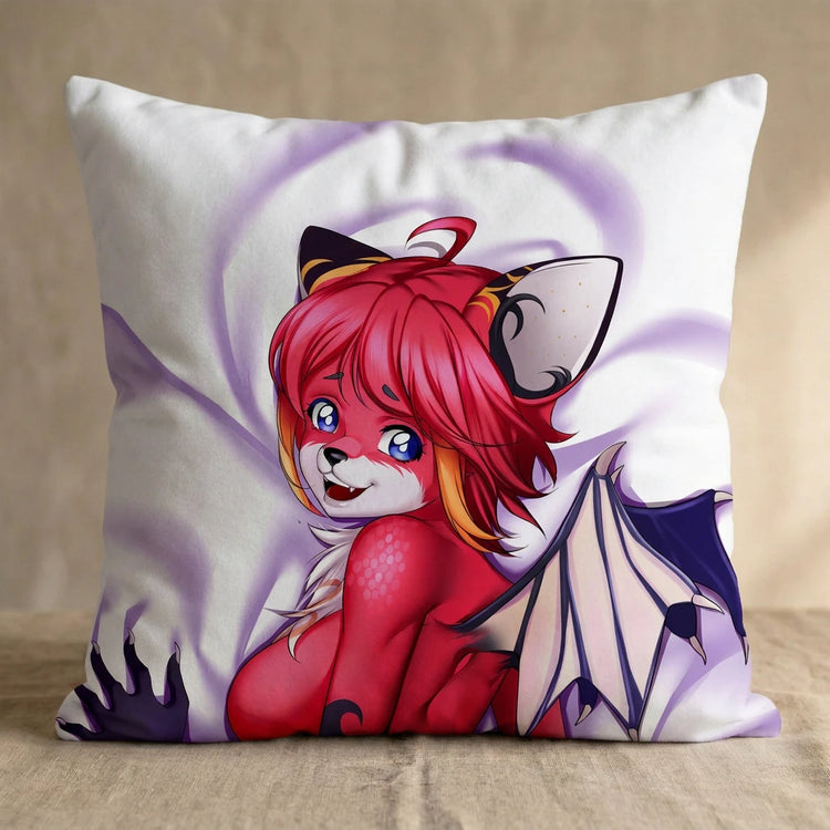 Iberika the Fox Female Head Pillow Cover back square pillow mockup