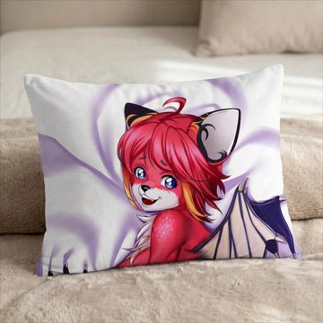 Iberika the Fox Female Head Pillow Cover back US standard pillow mockup