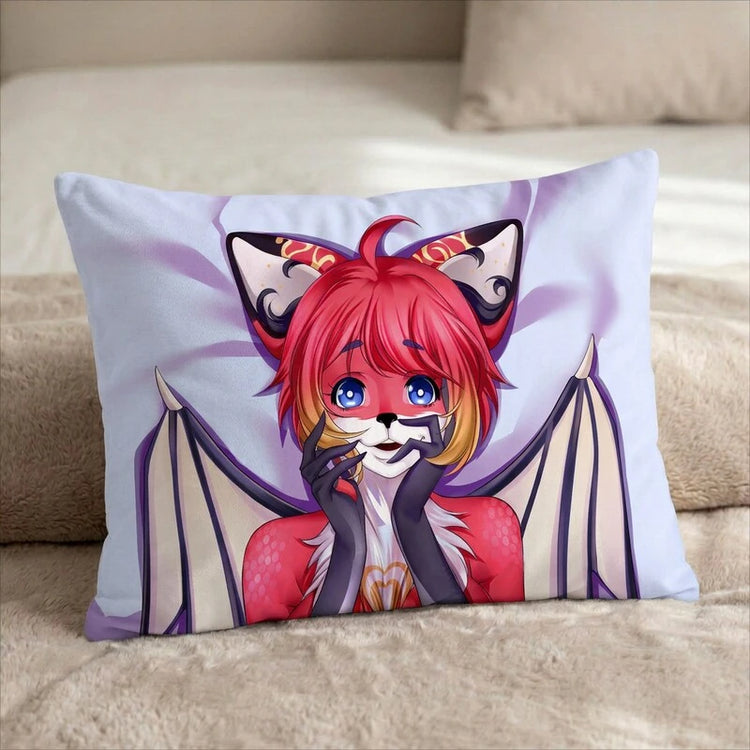 Iberika the Fox Female Head Pillow Cover front US standard pillow mockup